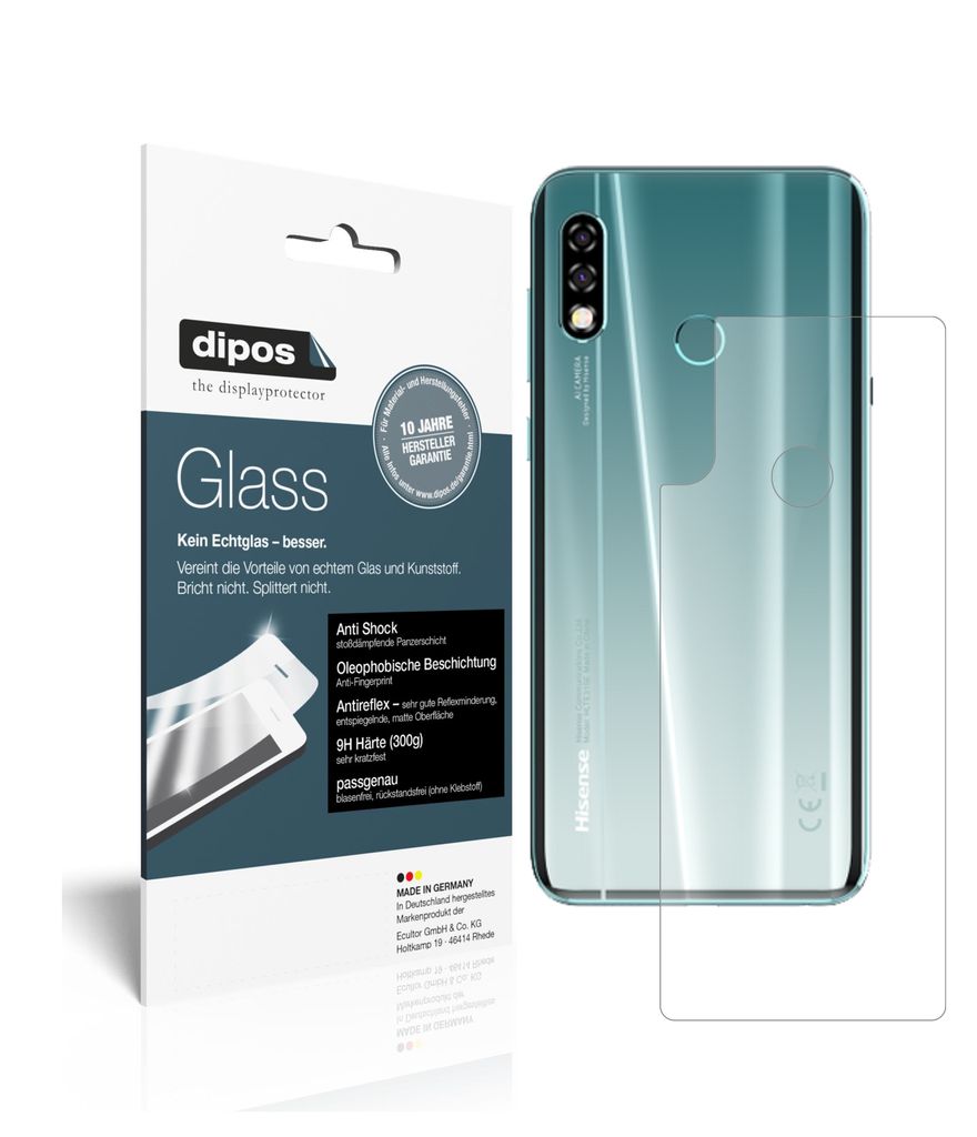 2x Schutzfolie für Hisense Infinity H30 Rückseite matt - Anti-Shock 9H Folie dipos Glass Kunststoffglas