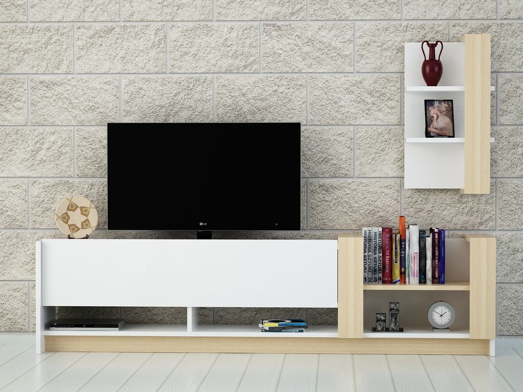 Wohnwand Weiß - Safir Kazablanka ""