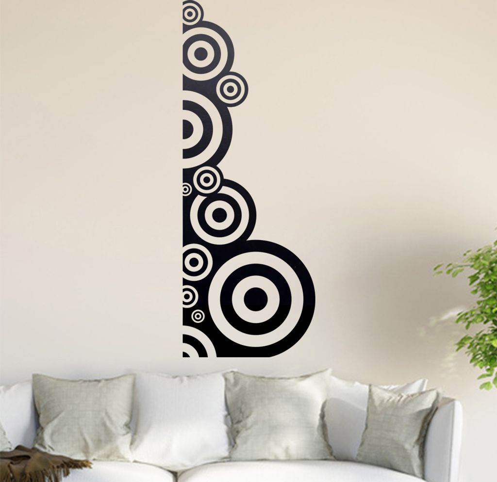 Retro Kreise Wandtattoo in 6 Größen - Wandaufkleber Wall Sticker - Dekoration, Küche, Wohnzimmer, Schlafzimmer, Badezimmer