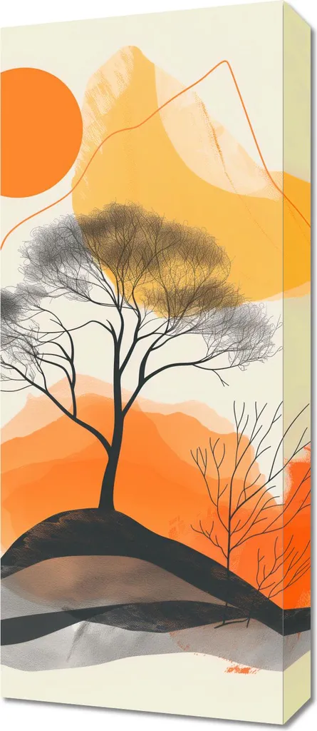 Decorazione Parete Albero nel Cosmo 30x70 - Quadro Design Moderno