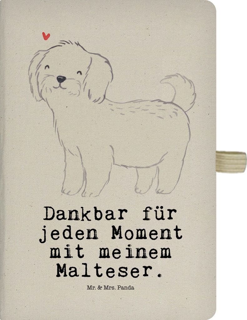 Mr. & Mrs. Panda Journal Malteser Moment - Transparent - Geschenk, Reisetagebuch, Tagebuch, notizbuch, Adressbuch, A5 Kariert