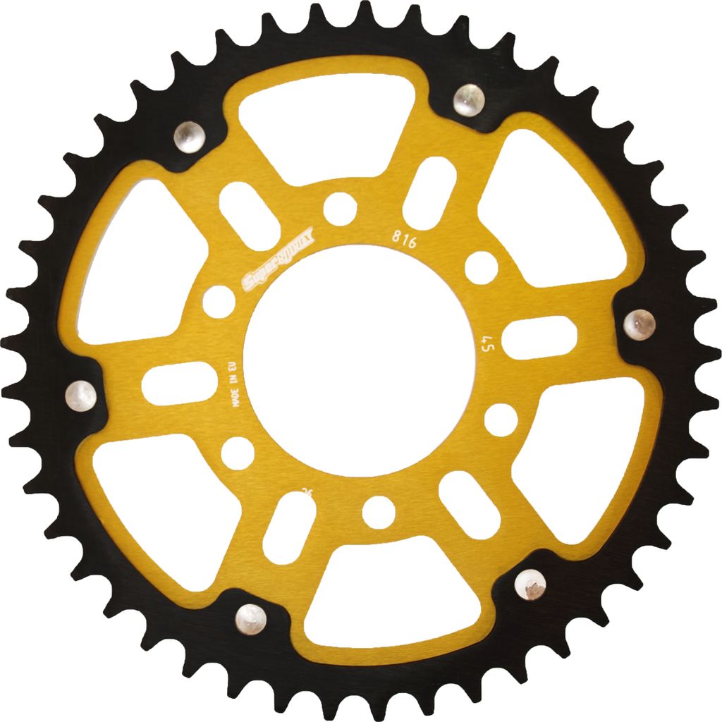 Supersprox Kettenrad Stealth 530 LK 100,0mm Ø 76mm 45Z 6-Loch Aluminium / Stahl gold
