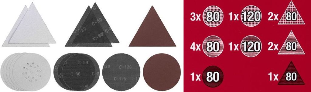 Jeu de 15 abrasifs pour ponceuse girafe 225 mm (Grain 80 et Image du produit 