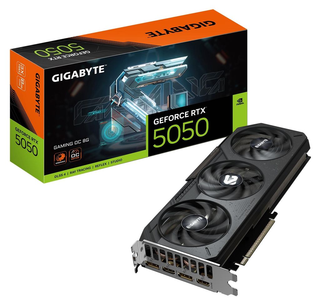 GIGABYTE GeForce RTX 5050 GAMING OC 8G Graphics Card - 8GB Immagine del prodotto 