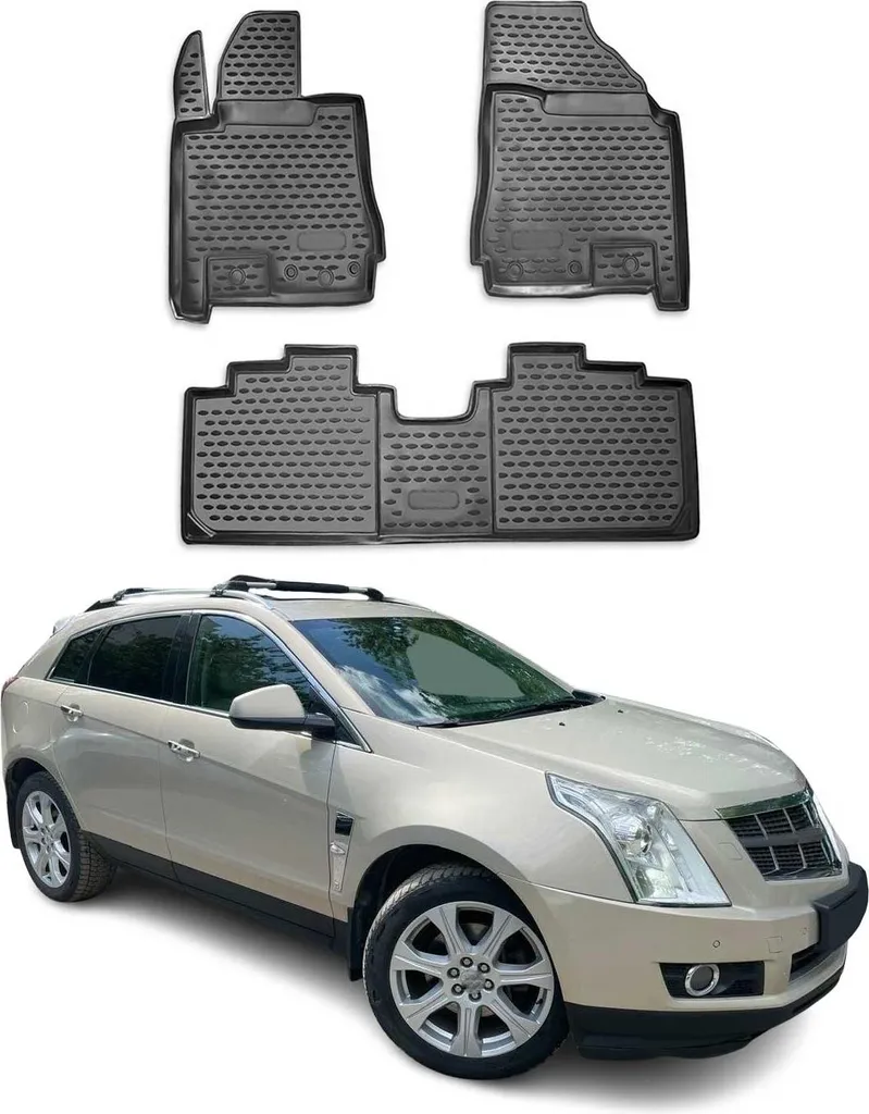 Tappetini Auto Cadillac SRX 2010-2016 - TPE Nero Anti-Macchia per Famiglie