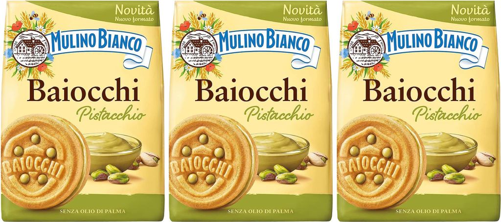 MULINO BIANCO Baiocchi - Kekse mit Pistazienfüllung 240g (Pistazie, x3)