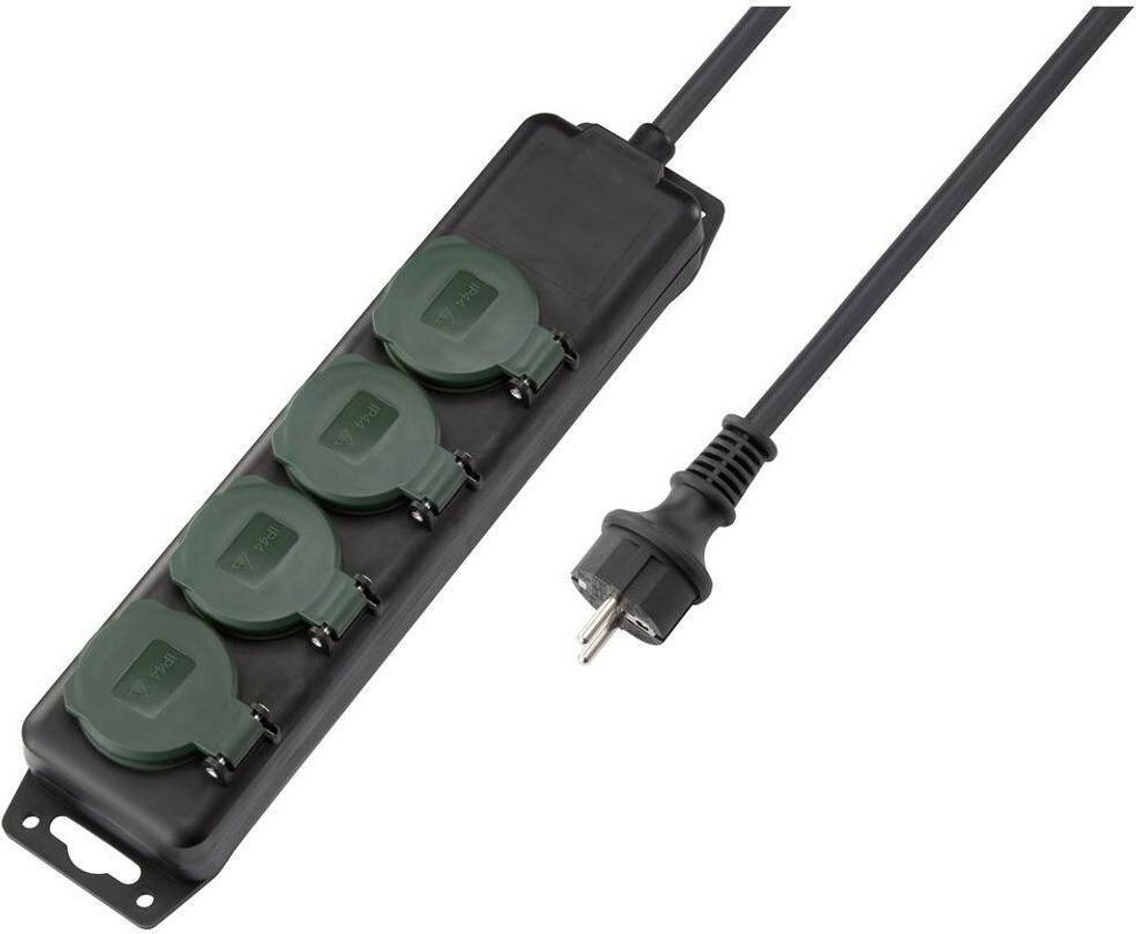 Sygonix SY-5145340 Steckdosenleiste Schwarz, Grün Schutzkontakt 1 St.