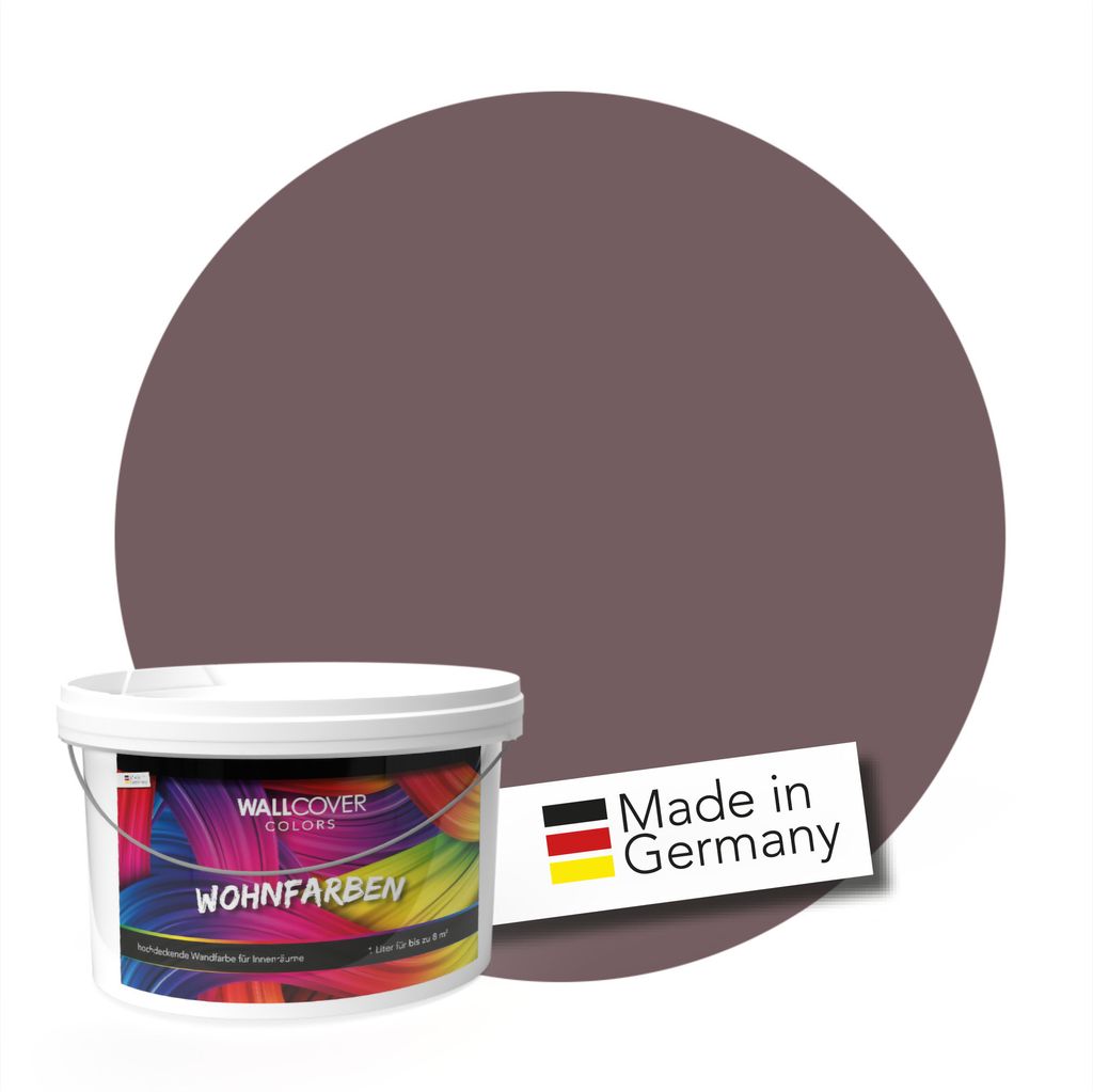 WALLCOVER Wandfarbe Rot Hochdeckend Klasse 1 Matt 2,5L für 20 m²