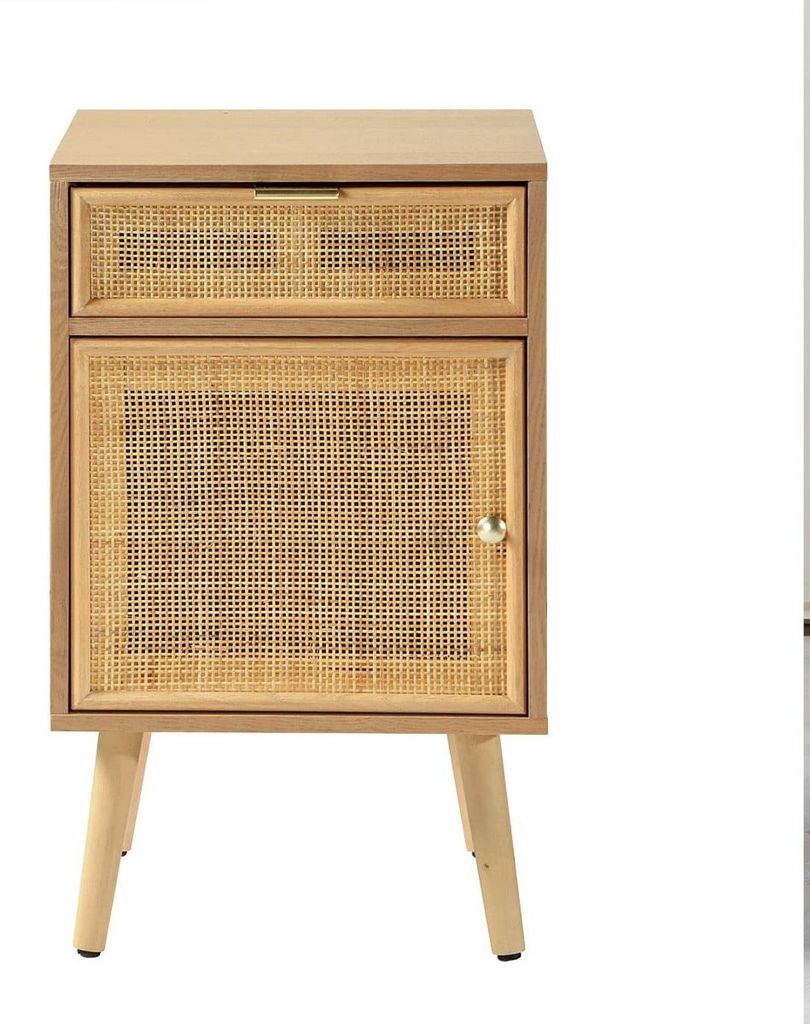 CALICOSY - Table de chevet avec cannage en rotin naturel - Image du produit 
