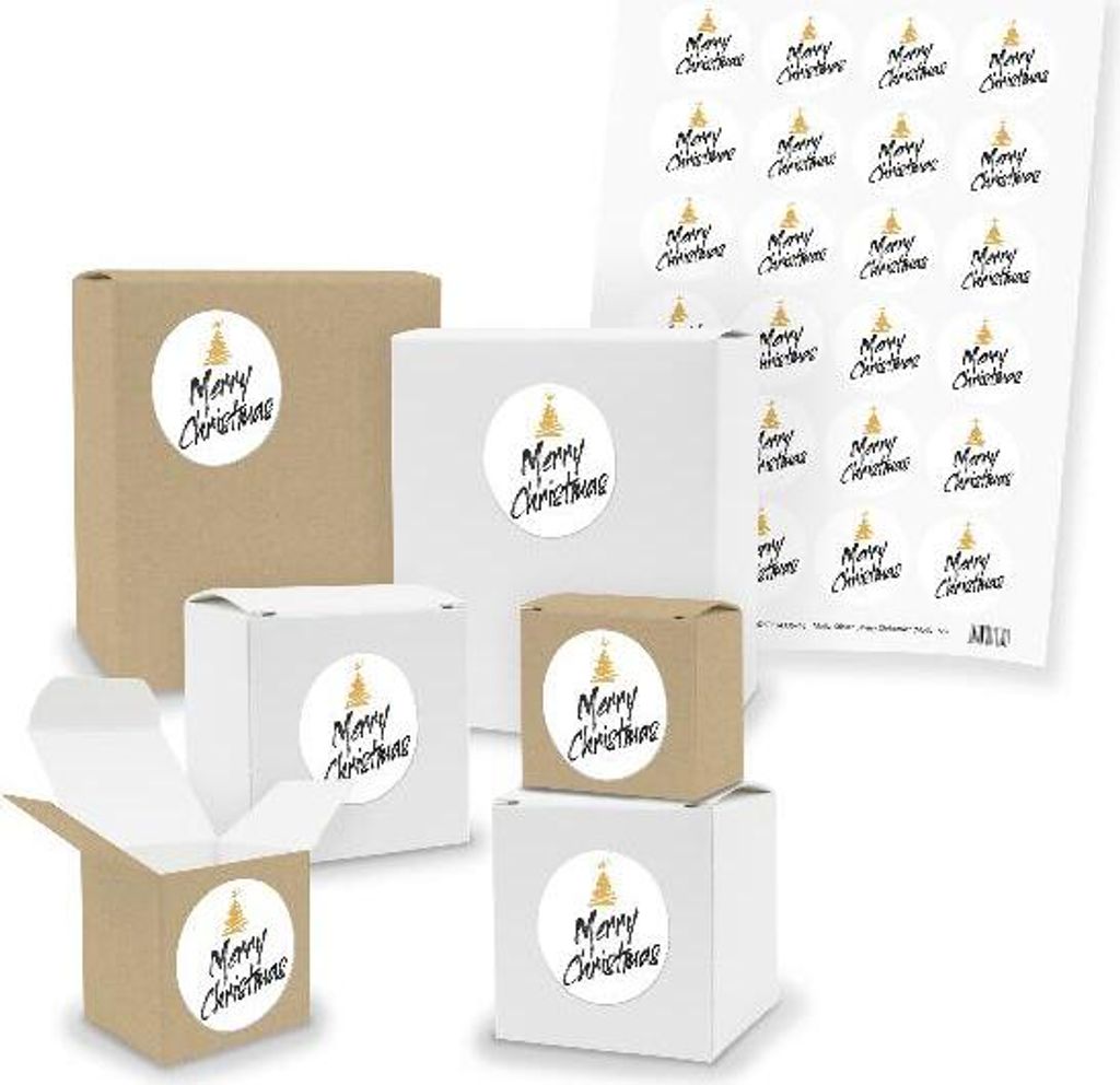 itenga SET 24x Geschenkboxen Quader Würfel gemischt + Sticker (V03 M155)