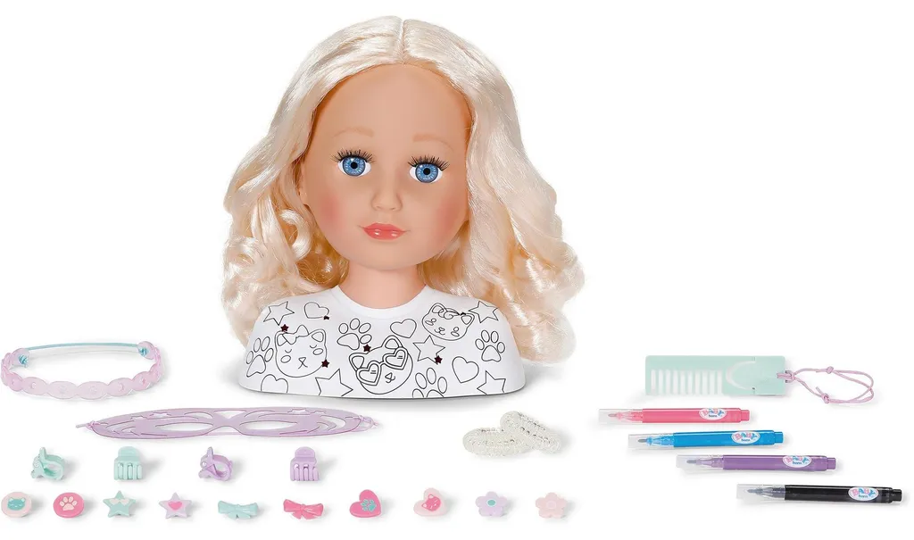 Zapf BABY born Tête de style créative - Buste de maquillage et coiffure