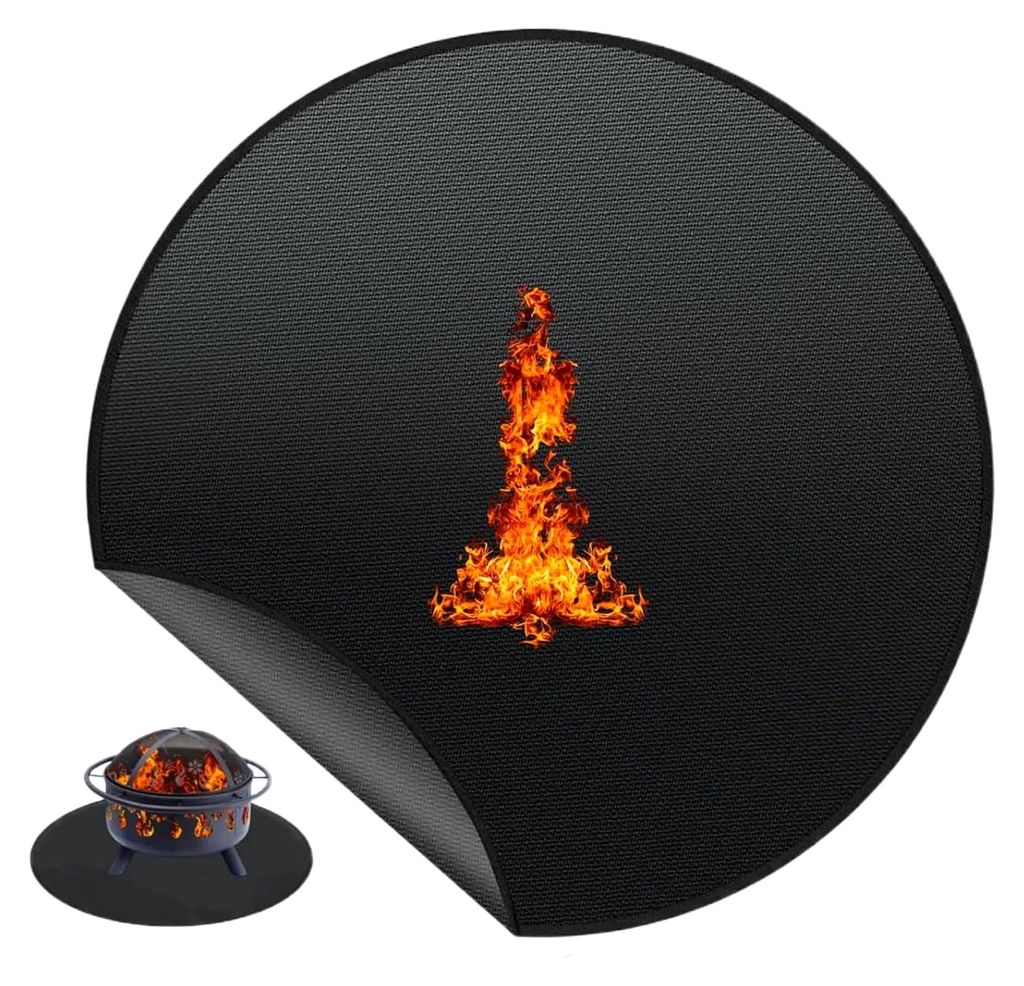 Feuerstellenmatte für den Außenbereich, hitzebeständige und feuerfeste Matte, 61 x 61 cm, tragbar und wiederverwendbar