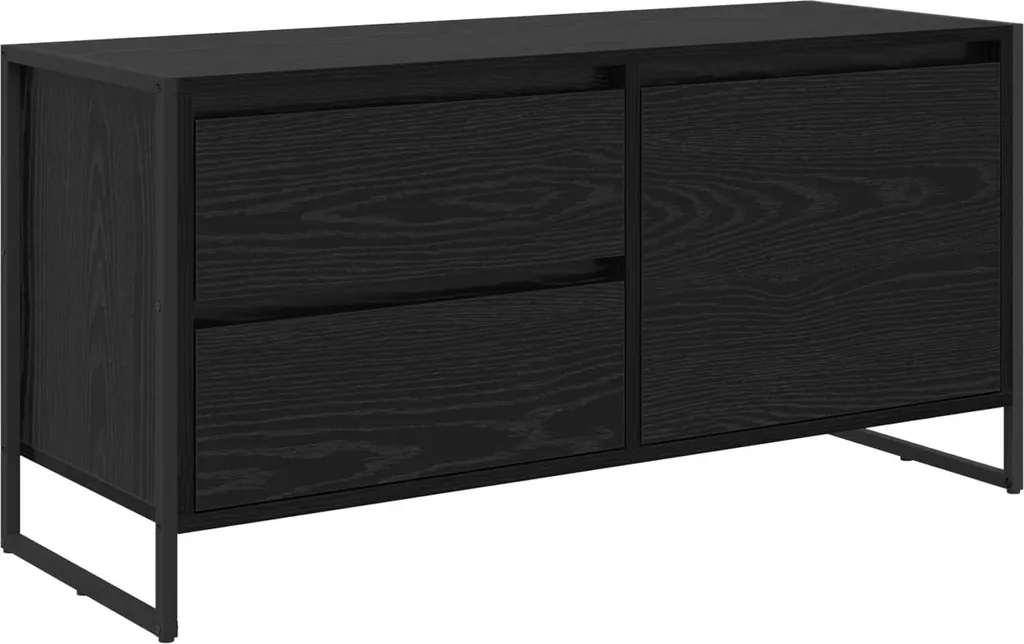 Mobile TV Industrial vidaXL Rovere Nero 100x49,5 cm - Must-Have Casa