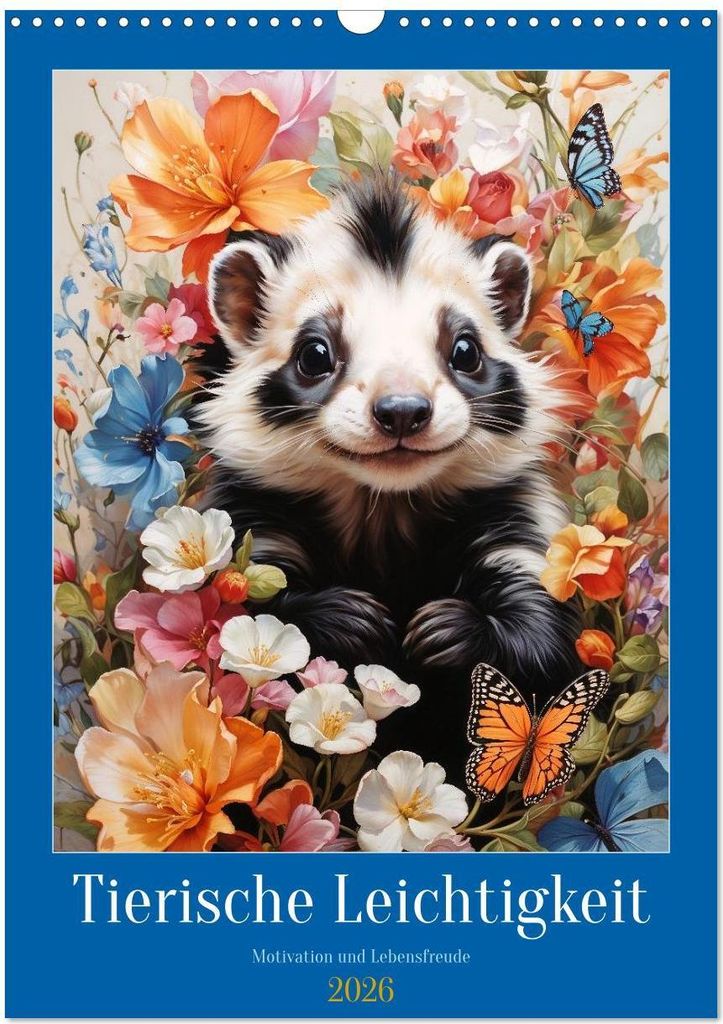 Tierische Leichtigkeit (Wandkalender 2026 DIN A3 hoch), CALVENDO Monatskalender