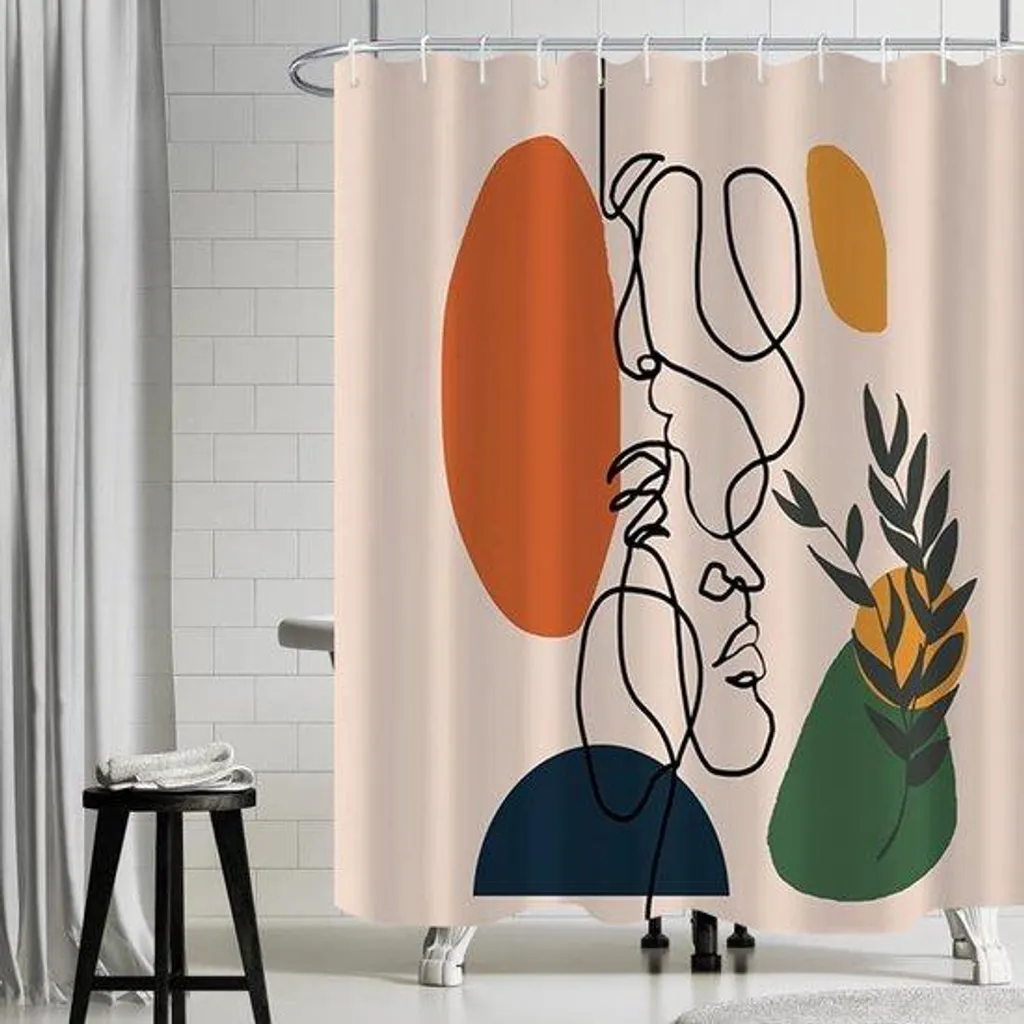Rideau de douche terre cuite 180x180 cm - Rideau hydrofuge en polyester