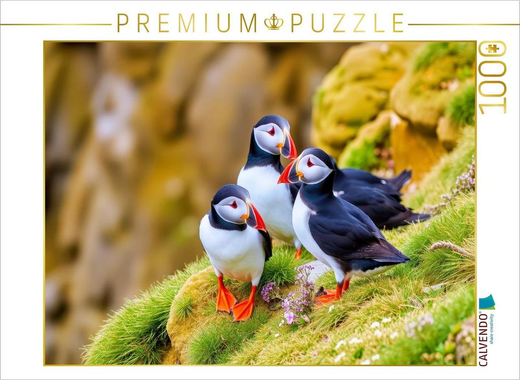 CALVENDO Puzzle Ein Motiv aus dem Kalender Tieftaucher Papageitaucher | 1000 Teile Lege-Größe 64x48cm Foto-Puzzle für glückliche Stunden