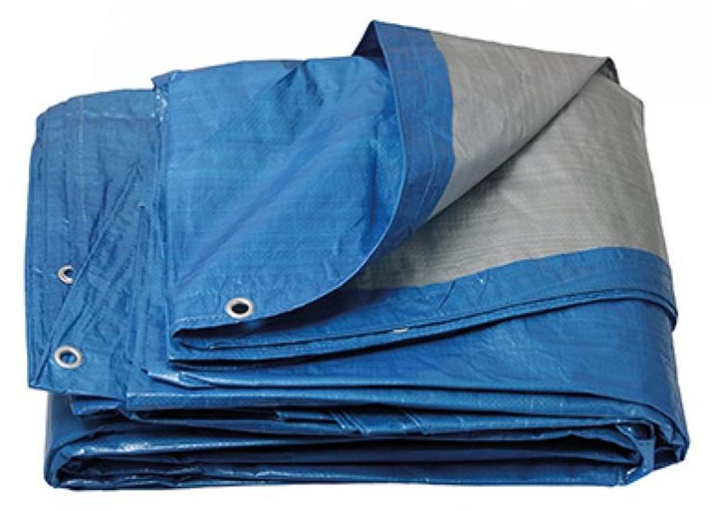 Afdekzeil, 4,5m, 120g, PROFI, blauw-zilver Productafbeelding 