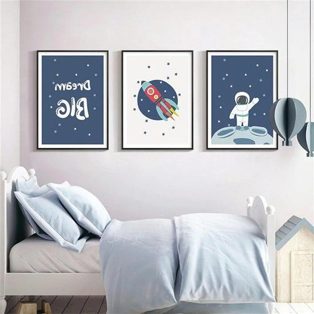 Affiche Astronaute : Set de 3 tirages muraux 30x40 cm style moderne