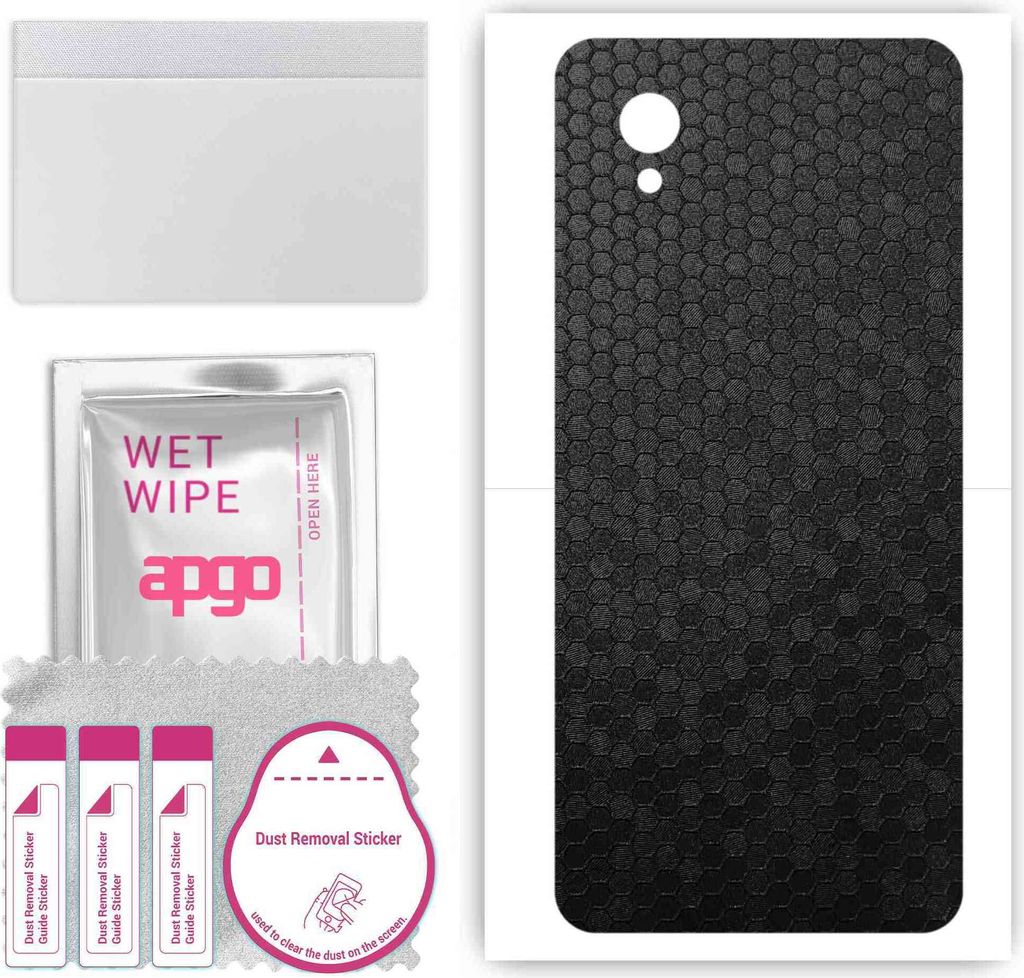 apgo Rückseite Schutzfolie, Skin, kompatibel mit ZTE Blade A31 Lite, Hinten Displayschutzfolie aus Vinylfolie, kratzfest, einfache Montage - Schwa...