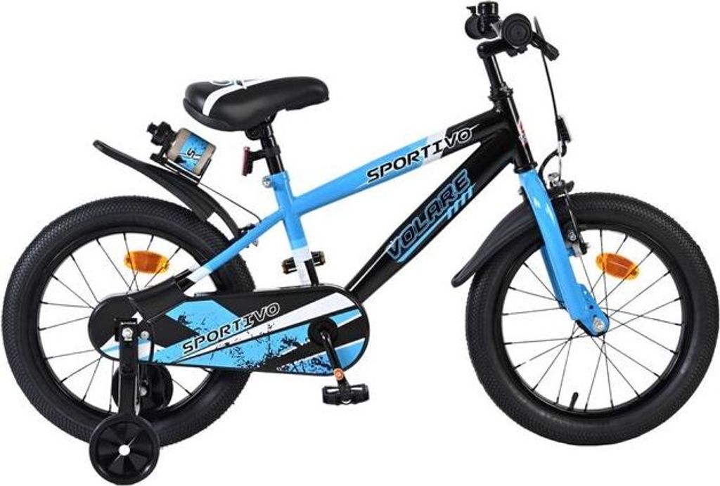 Volare Sportivo Kinderfahrrad - Jungen - 16 Zoll - Blau Schwarz