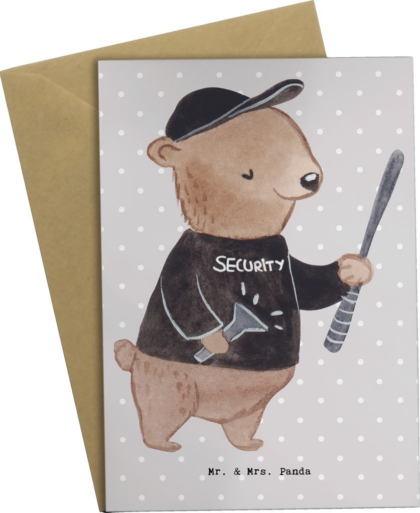 Mr. & Mrs. Panda neujahrskarte Bodyguard Herz - Grau Pastell - Geschenk, osterkarte, glückwunschkarten, einladungskarten, hochzeitskarten, Persone...
