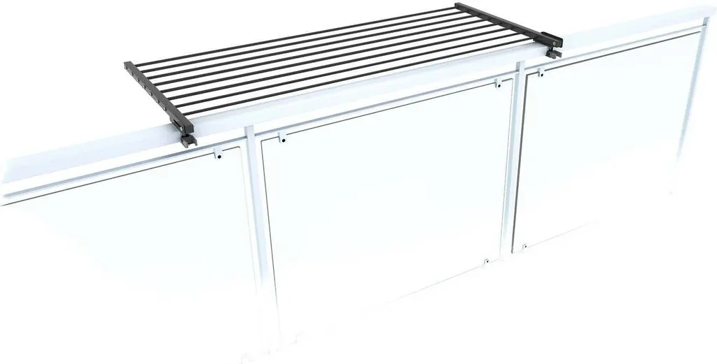 Foxydry Duo, stendibiancheria da balcone, stendibiancheria da balcone, stendibiancheria da balcone, pieghevole, robusto stendino da esterno in acciaio inox e alluminio, per terrazze, balconi e ringhiere - antracite 118 cm - 4