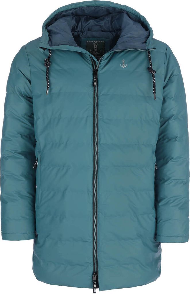 Leitfeuer Herren PolyurethanParka Regenjacke gesteppt unifarben - Regenmantel Outdoor-Jacke in Petrol Größe M