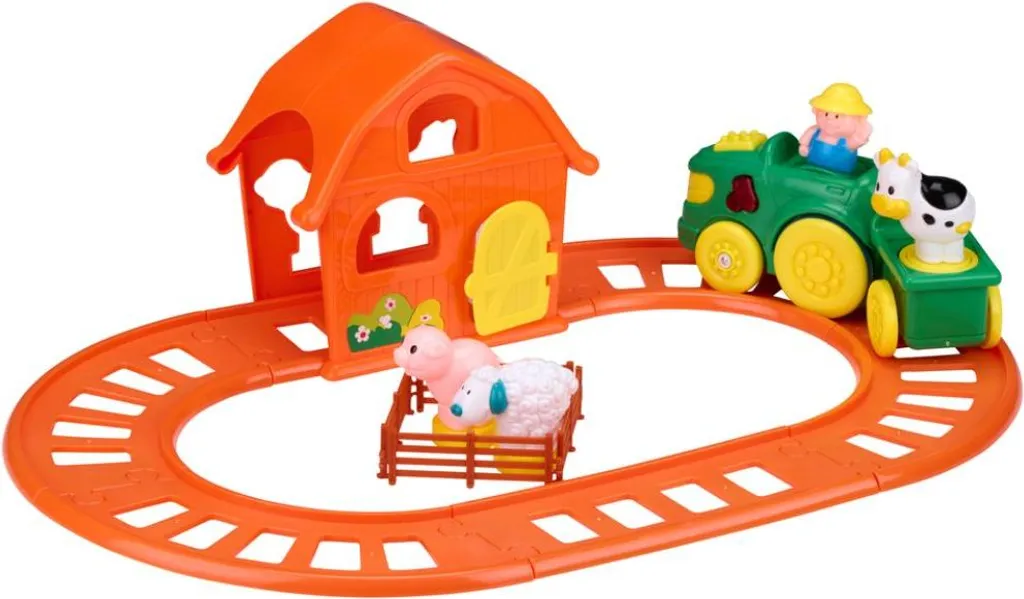 Petit Train avec Sons et Lumières de la Ferme - Jouet Éducatif à Piles