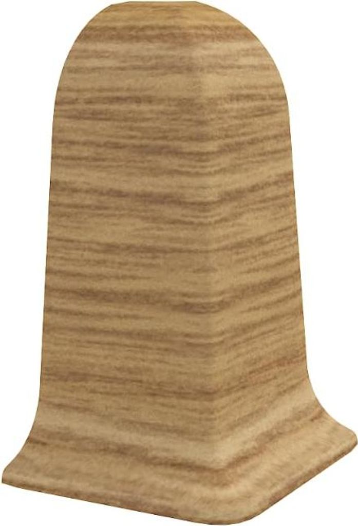 VILO FLEX Außenecke 55 mm 2 Stück Nussbaum Mittelbraun Holzoptik – Wasserfester PVC Eckverbinder Sockelleiste Fußleiste Laminat Vinyl Zubehör