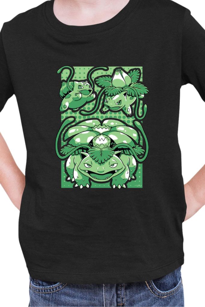 Kinder T-Shirt Japan Manga Anime Comics Pokemon 047, / Schwarz