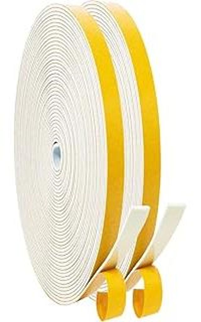 Dichtungsband Selbstklebendes für Türen Fenster, 6mm(B) x 1.5mm(D)/20m Schaumstoff Klebeband Schaumstoffstreifen, Türdichtung, Gummi-Dichtungsst...