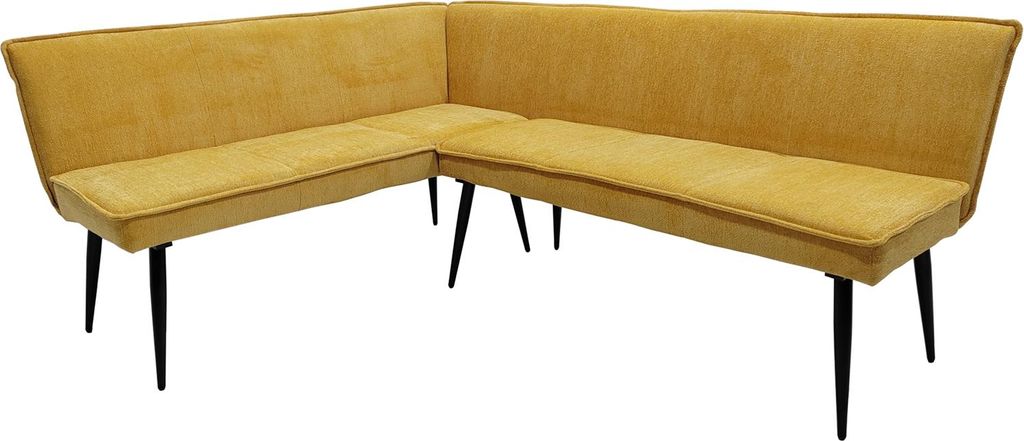Eckbank 154 x 195 cm Mesilla Gelb kurzer Schenkel links