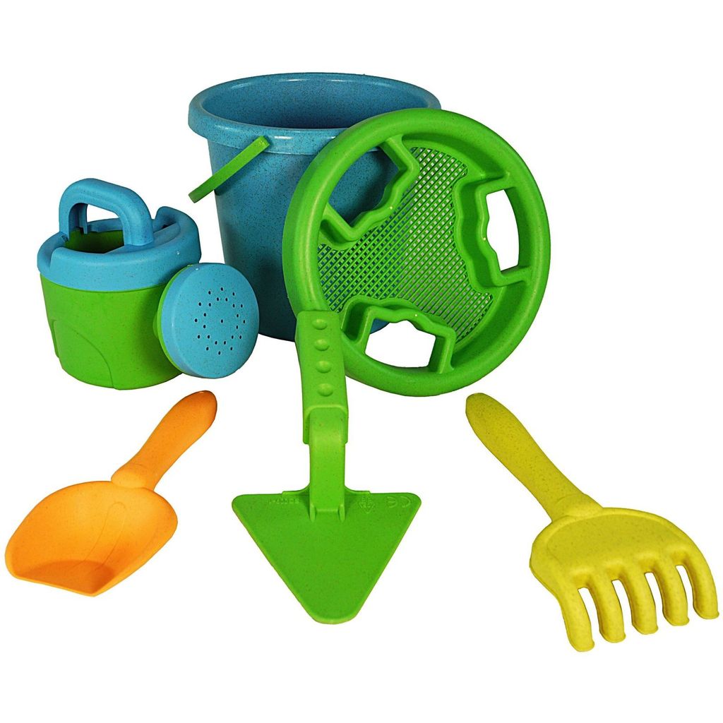 Best Sporting Sandspielzeug-Set I 4-teilig oder 6-teilig I Kinder Sandspielzeug Set in Meshbag I Für den Sandkasten, auf dem Spielplatz oder am St...