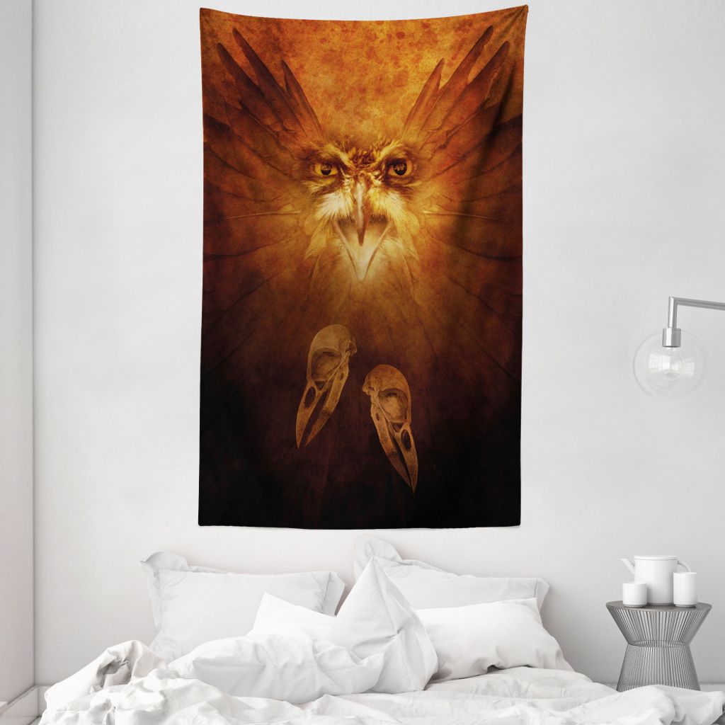 ABAKUHAUS Tier Wandteppich und Tagesdecke, Falke Eagle Gesicht Claws aus Weiches Mikrofaser Stoff Waschbar ohne Verblassen Digitaldruck, 140 x 230 ...