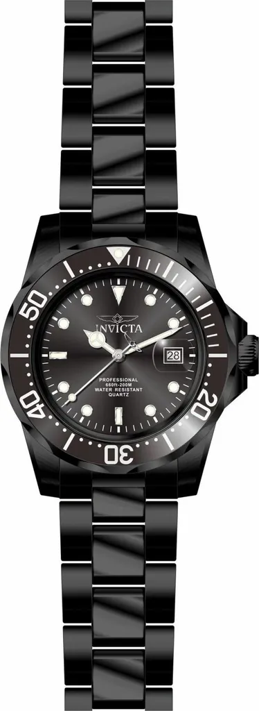 Invicta Pro Diver 49913 Orologio da Uomo - Impermeabile - Analogico - Movimento Quarzo - acciaio inossidabile con quadrante nero - 40mm