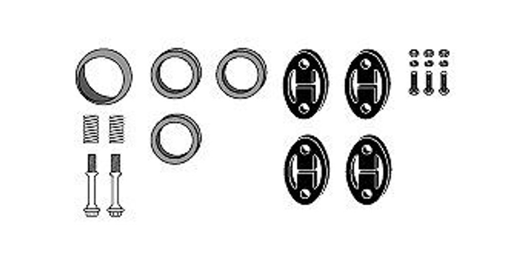 HJS 82 43 7824 Montagesatz Auspuffanlage Abgasanlage für HONDA CRX I (AF, AS) CIVIC III Hatchback (AL, AJ, AG, AH)
