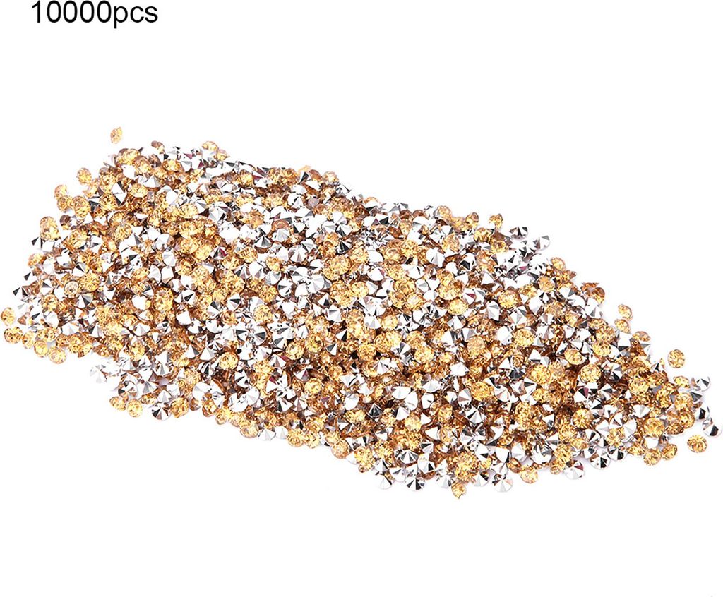 Diamant mit silbernem Boden und spitzer Verzierung Diamant 3 mm (goldfarben mit silbernem Boden)