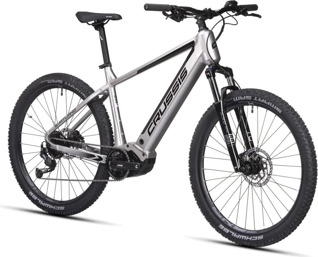 27,5 Zoll E-bike Elektrofahrrad MTB Modell e-Atland 7.10-(720Wh) 2025 Crussis 17,5Ah 75Nm Rahmenhöhe 17"(43 cm) Silber