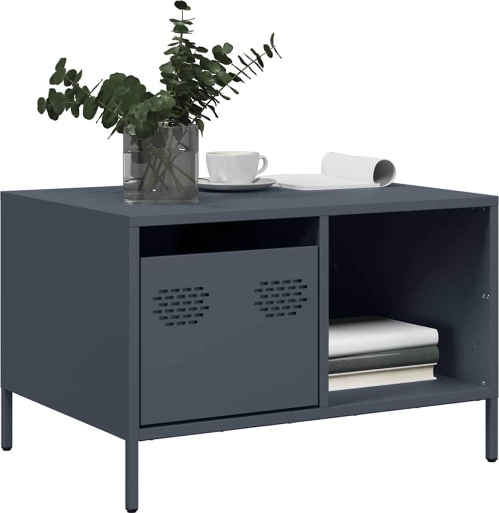 Maison Exclusive - Couchtisch Anthrazit 68,5x50x43,5 cm Kaltgewalzter Stahl