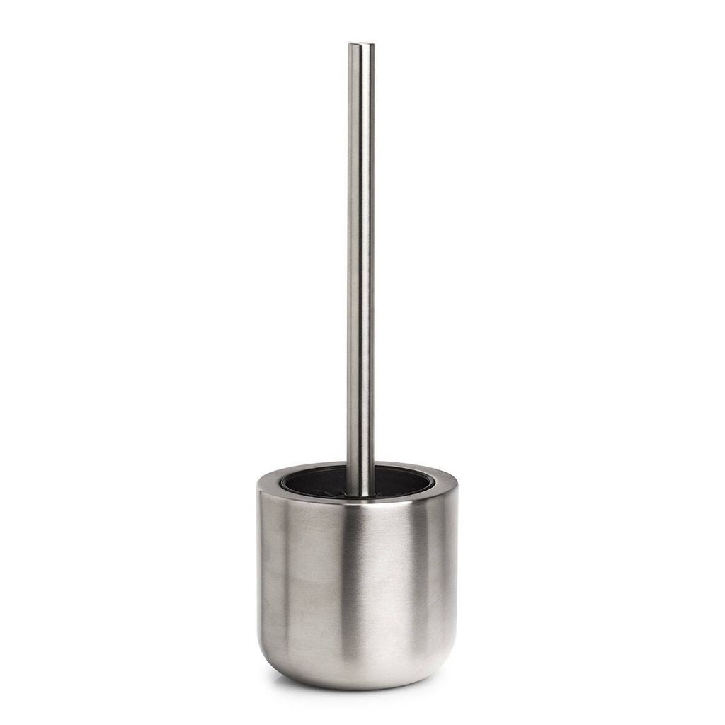 A toilet brush and holder set.