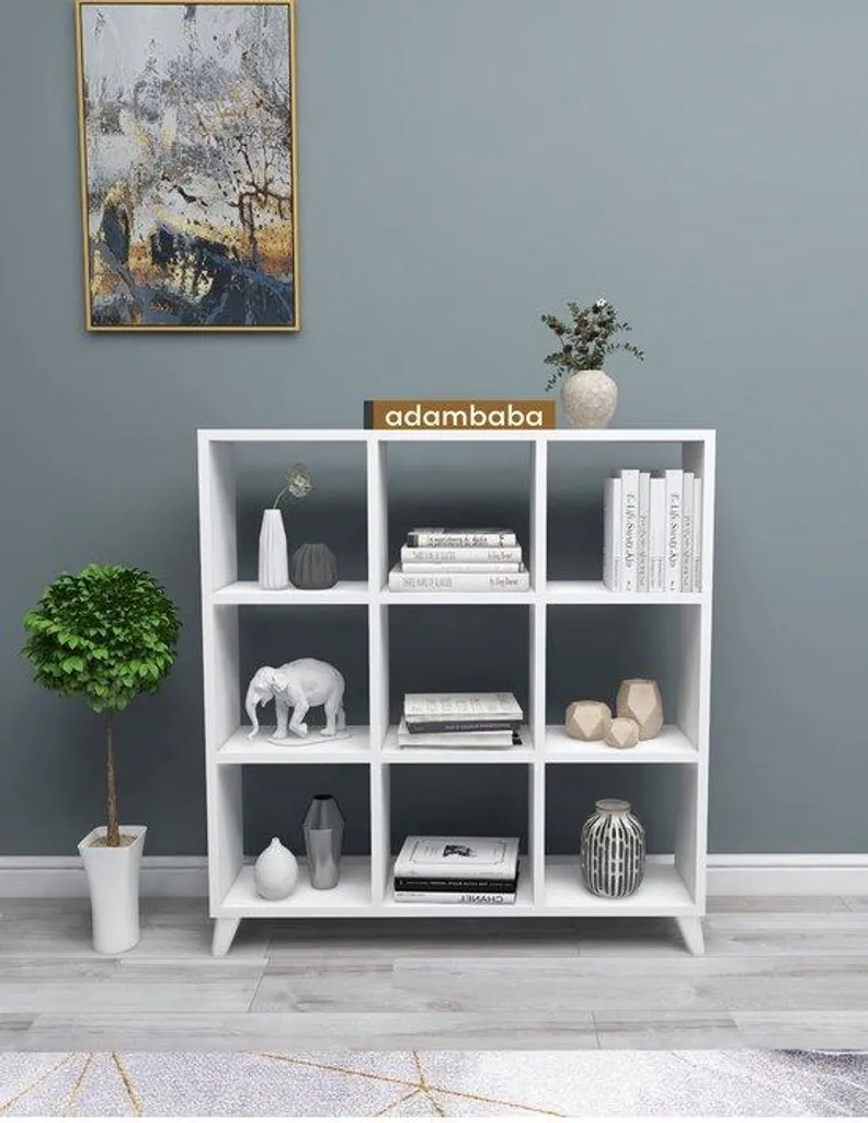 Étagère cube design 88,2 cm blanche, 9 espaces de rangement modulables