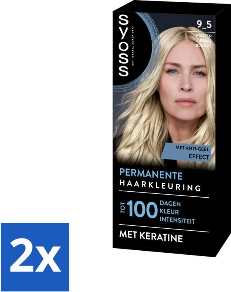 Teinture Cheveux SYOSS 9-5 Blond Perle Givré Permanente Pack de 2 Boîtes