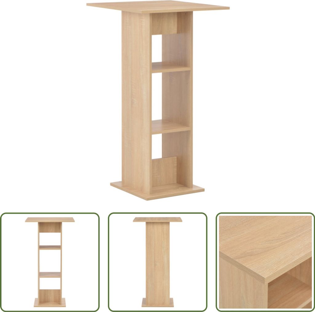 The Living Store Bartisch Eichenbraun 60x60x110 cm