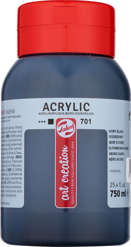 Talens Art Creation - Art Creation Acrylfarbe Flasche von 750 ml, Elfenbein schwarz