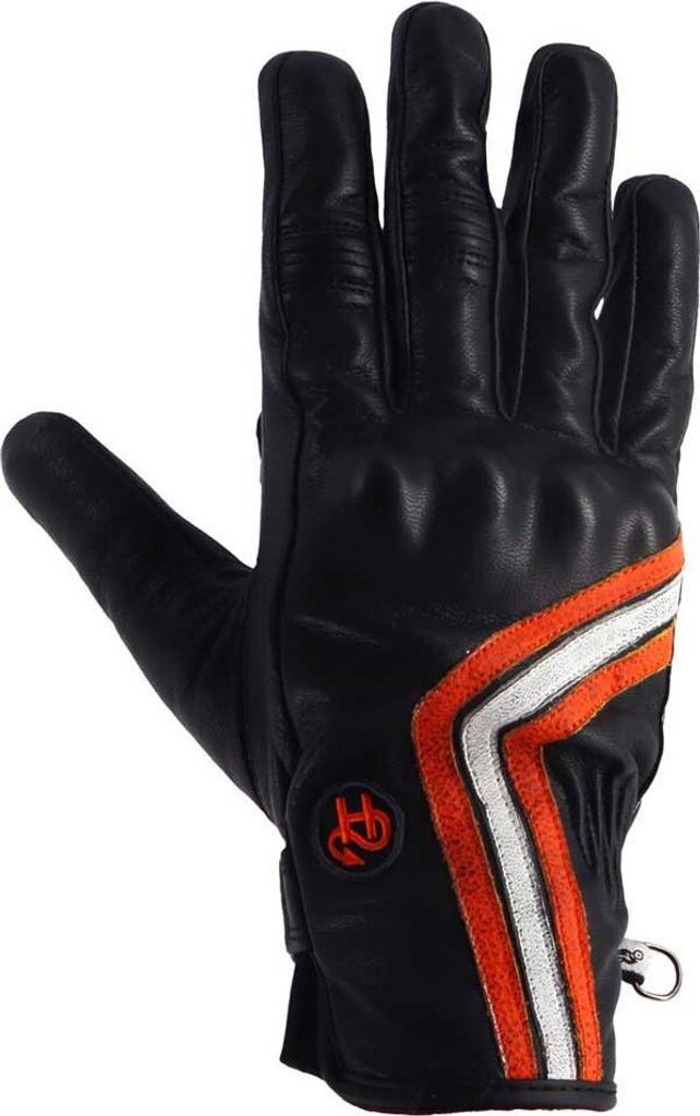 Helstons Line Sommer Motorrad Handschuhe (Black/White/Orange,10)