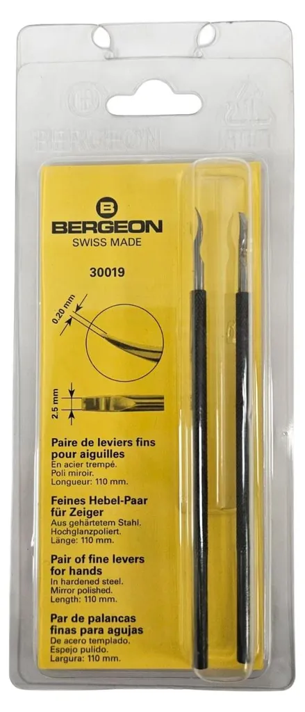 Leviers Bergeon 30019 en acier trempé ultra résistant longueur 110 mm