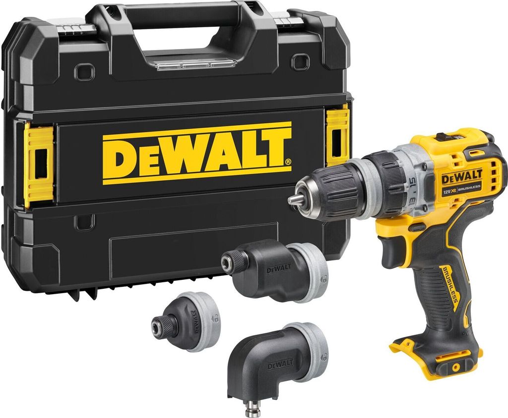 DeWalt Akku-Bohrschrauber 12 V, incl. 4 Köpfe, Gürtelclip, Produktbild 