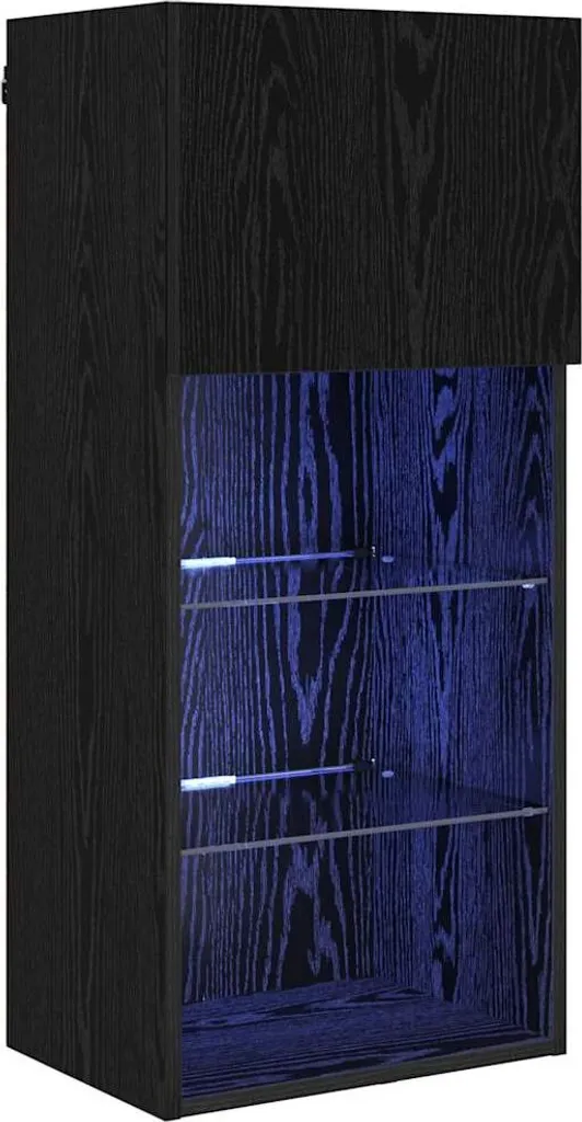 SYFAX Mobile TV Sospeso Rovere Nero 90cm - Arredo Living Minimal - 1