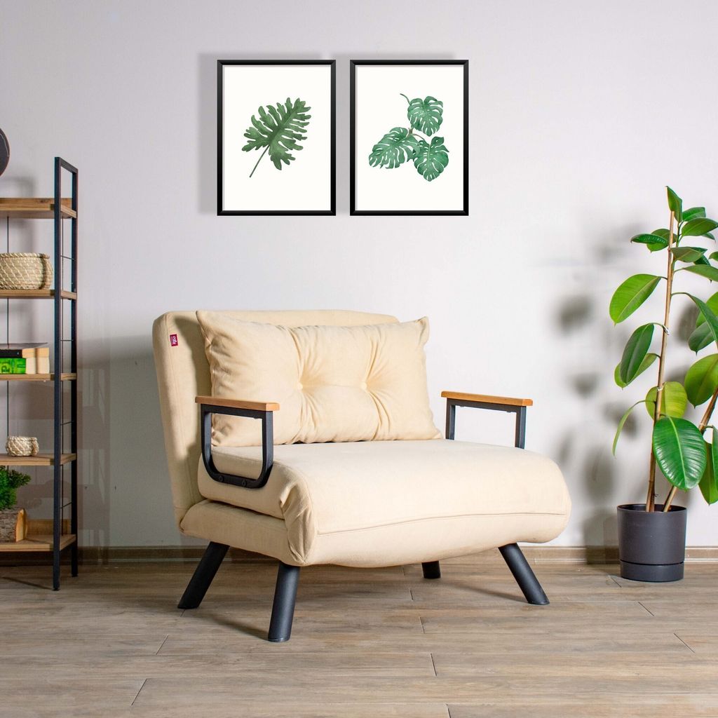 Hanah Home, Sando Single - Cream, rozkładana sofa, Zdjęcie produktu