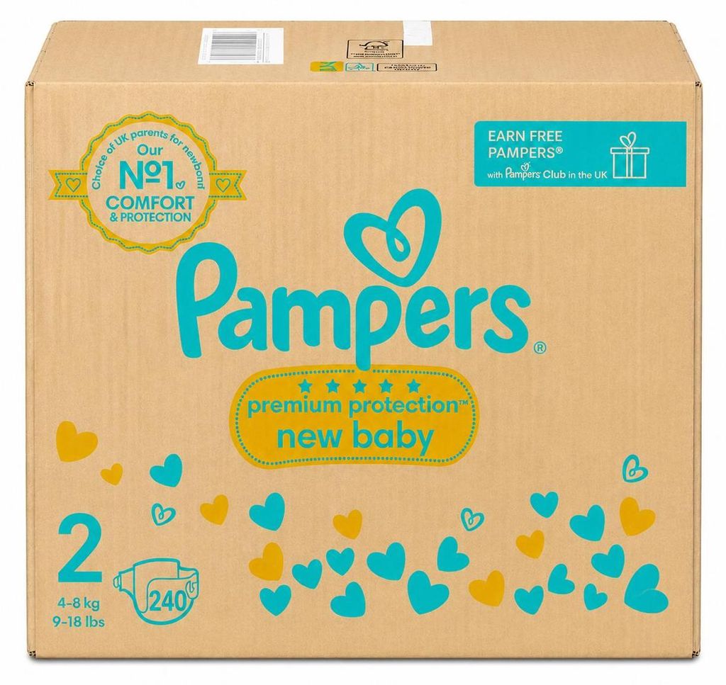 Pampers Premium Protection 240 Windeln Größe2  2–5 kg 10 Produktbild 